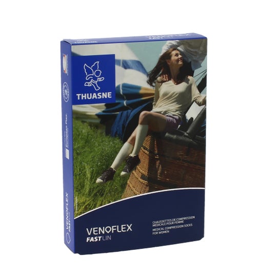 Thuasne Venoflex 2 Fast Lin Kvinde Medium Natural L2 1 Par