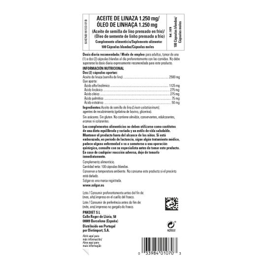 Solgar Aceite de Linaza 1250 mg 100 Perlas