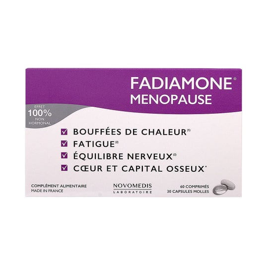 FADIAMONE Menopausa Integratore alimentare Confezione da 60 compresse + 30 capsule molli