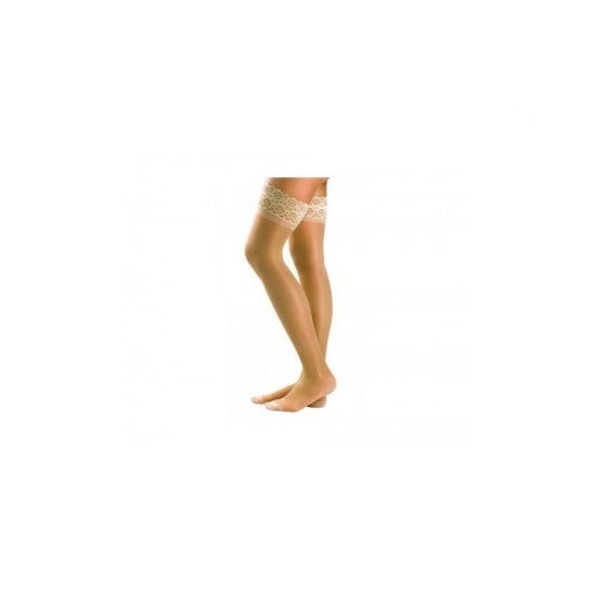 Maries long stocking lace A-F light compression beige size 4