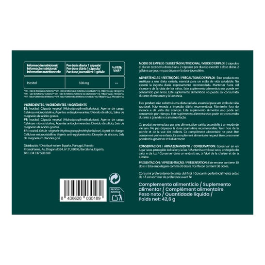 DocMorris Inositol 500mg 60caps (Caducidad inferior a 6 meses)
