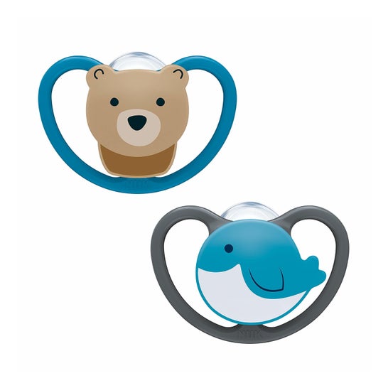 Nuk Chupete Ballena/Oso Silicona 18-36M 2uds
