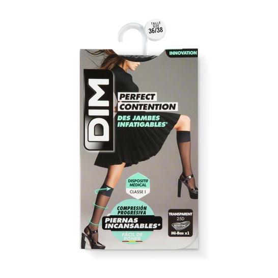 DIM Compression Stocking Perfect Contention T36/38 Black 1 Pair