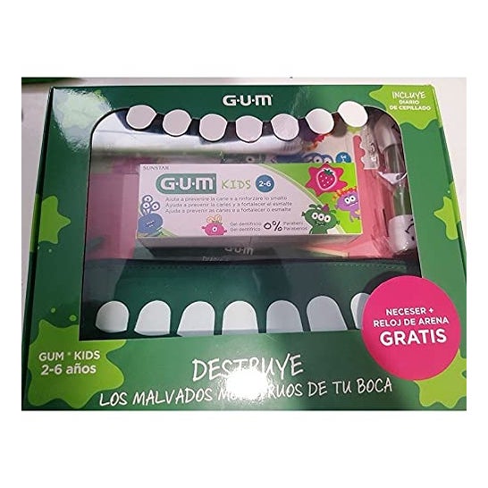 Gum Kids Pack Escuela Pasta Dental 2-6 Años Fresa