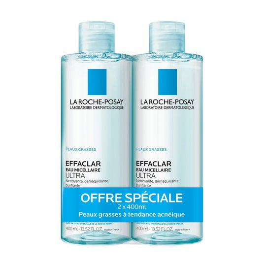 La Roche-Posay Effaclar Agua Micelar Ultra Piel Grasa 2x400 ml