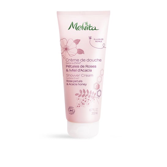 Gel de ducha orgánico Melvita pétalos de rosa y miel de acacia 200ml