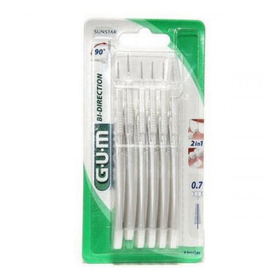 Cepillo Interdental Proxabrush Gum Bidireccional Cónico 90° 0,7mm 6 Unidades