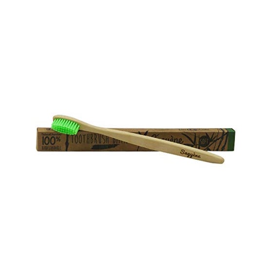 Sagyene Spazzolino da denti di bambù verde 1 unità