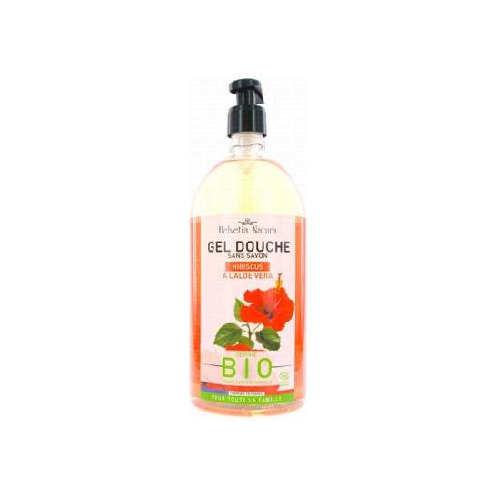 Helvetia Natura Gel Douche sans Savon Hibiscus à l' Aloe Vera 1L
