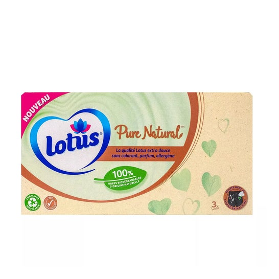 Lotus Pure White Natural lommetørklæde 80 stk