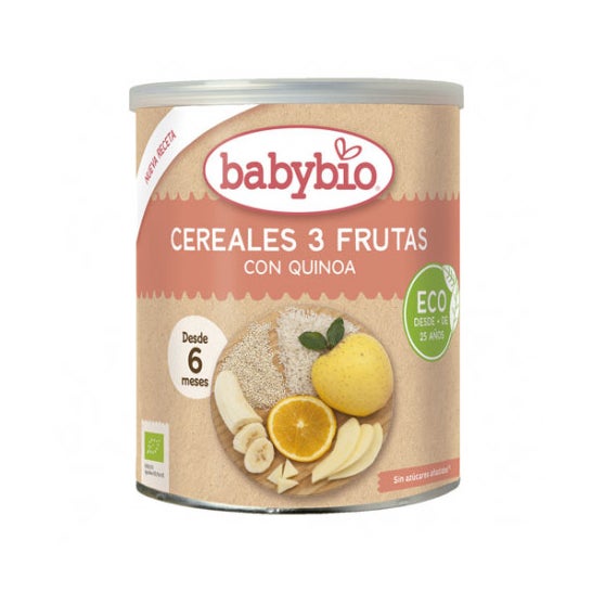BabyBio Cereales 3 Frutas con Quinoa 220g