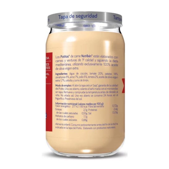Nutribén® Potito® pollo, ternera y verduras 250g Nutribén® Potito® pollo, ternera y verduras 250g