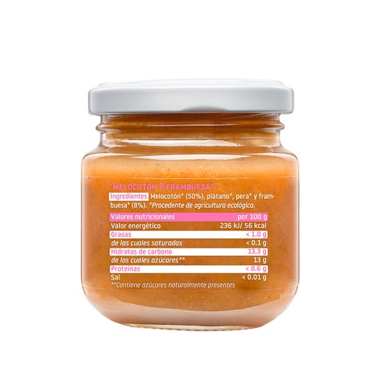 Smileat Tarrito Ecológico de Melocotón y Frambuesa 130 g