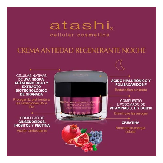 Atashi Antiossidante Cellulare Anti-invecchiamento 50ml + Crema Idratante SPF15 50ml Atashi Antiossidante Cellulare Anti-invecchiamento 50ml + Crema Idratante SPF15 50ml