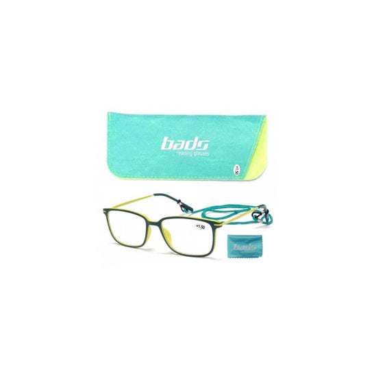 Bads Reading Glasses Metal Reading Glasses Green Yellow 1.00 1piece
