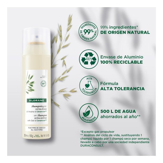 Klorane Champú Seco a la Leche de Avena 150 ml