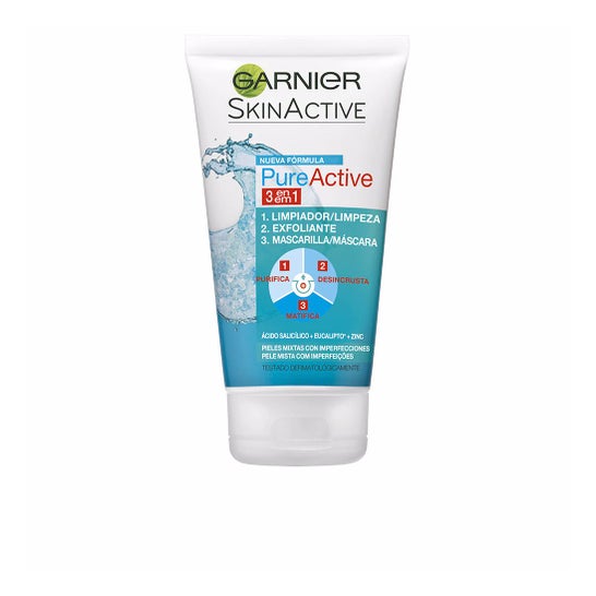 Garnier Pure Active 3 In 1 Cleansing Gel Oily Skin 150ml
