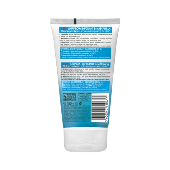 Garnier Pure Active 3 En 1 Gel Limpiador Piel Grasa 150 ml