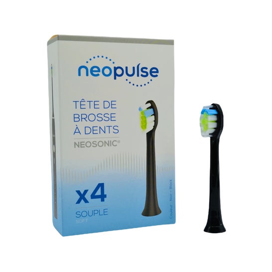 Neopulse Electric Brush Head Neosonic Black Soft 4 units