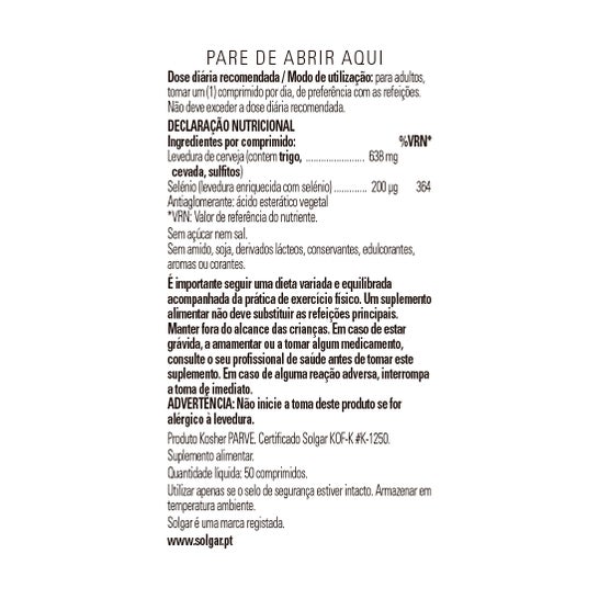 Solgar Selenio 200mcg en Levadura 50 comp