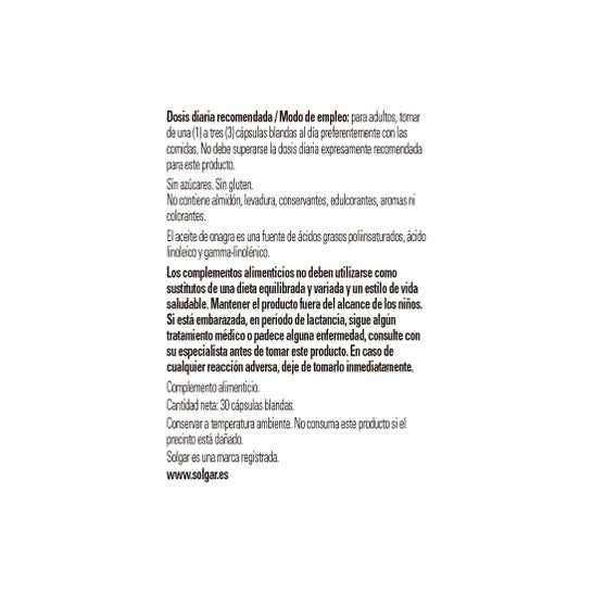 Solgar Aceite de Prímula de Rosa 500 mg 30 Perlas