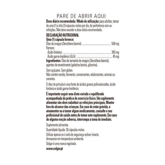 Solgar Aceite de Prímula de Rosa 500 mg 30 Perlas