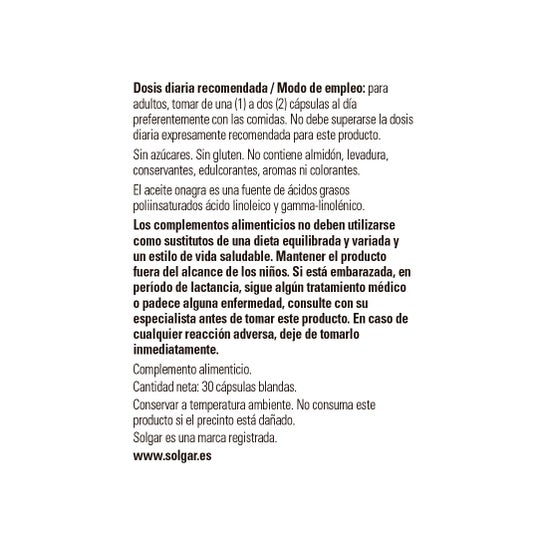 Solgar Aceite de Prímula de Rosa 1300 mg 30 Perlas