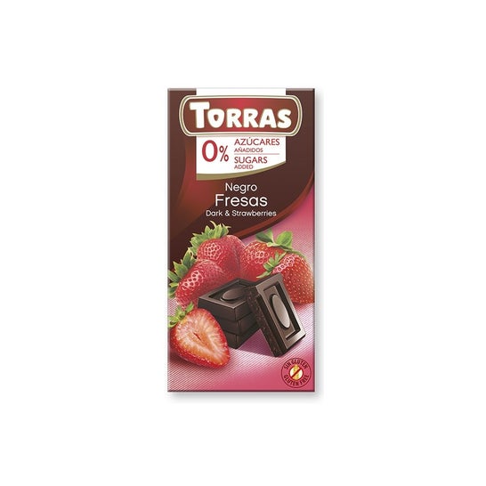 Torras Zartbitterschokolade mit Erdbeere 75g
