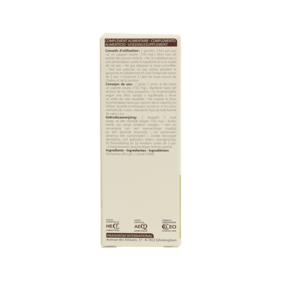 Pranarôm Aceite Esencial de Romero QT Cineol 10 ml