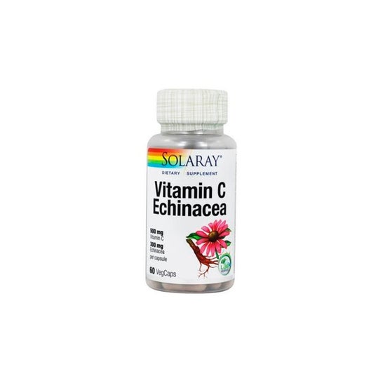 Solaray C-vitamin + Echinacea 60 kapsler