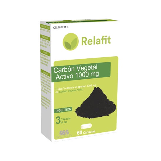 Relafit Carbón Vegetal Activo 1000 Mg 60 cápsulas