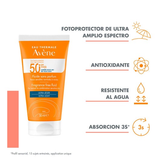 Avène Fluido Protezione solare senza profumo SPF50+ 50ml