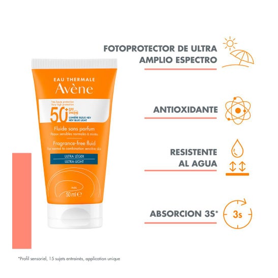 Avène Fluido Protezione solare senza profumo SPF50+ 50ml