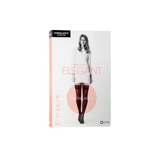 Farmalastic Novum Elegante calza lunga (A-F) a compressione leggera color caviale T-1 1 pz