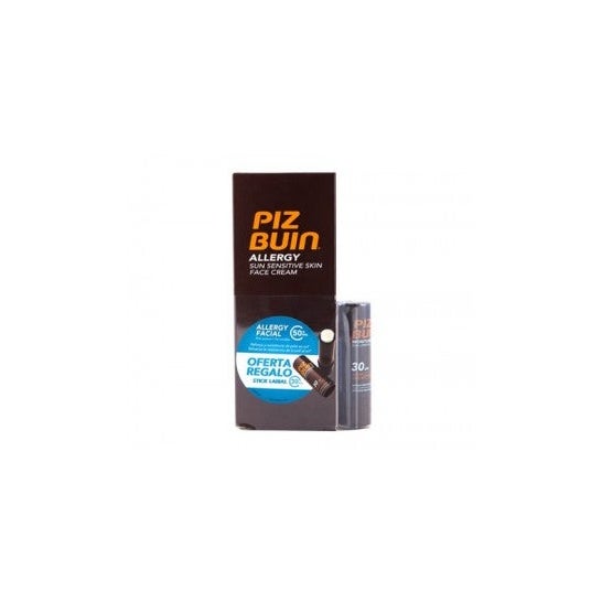 Piz Buin Allergy Pack de Crema Facial SPF50+ de 50ml + Stick Labial SPF30+ 2uds