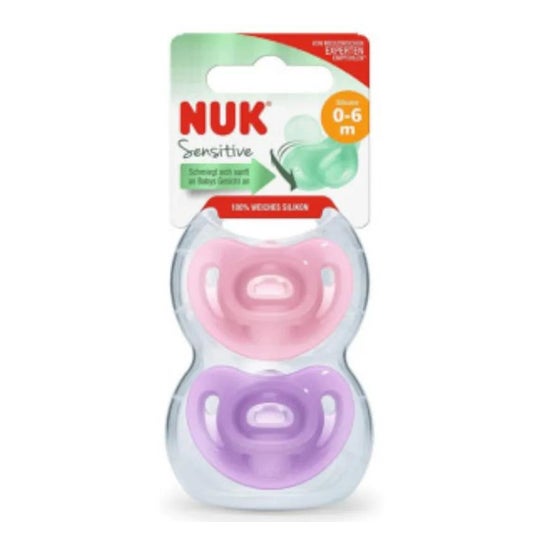 Nuk Sensitive Silicone Soother 0 - 6M 2 pezzi Nuk Sensitive Silicone Soother 0 - 6M 2 pezzi