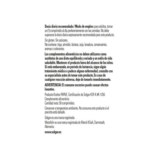 Solgar Folato como Metafolin 400mcg 50comp