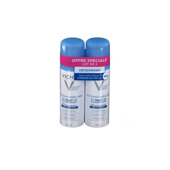 Vichy Desodorante Mineral Sin Sales de Aluminio 48h Spray 2x125ml