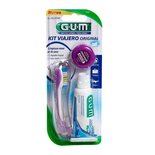 Gum Kit Viaje Cepillo Dental + Hilo Dental + Dentífrico