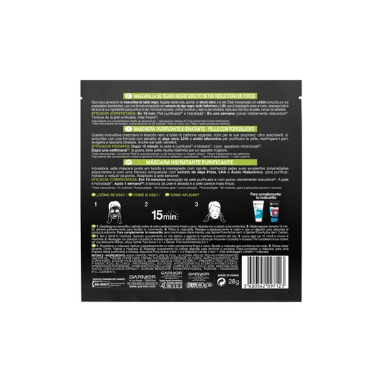 Garnier Pure Charcoal Mascarilla Facial Negra 1 ud