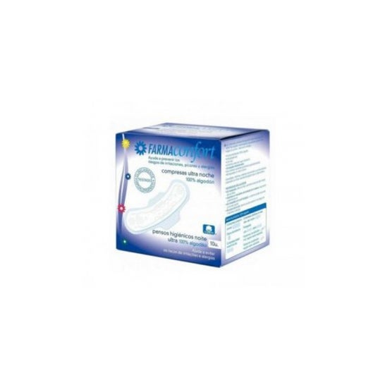 Farmaconfort Compresa Ultrafinas Noche con Alas 10 uds