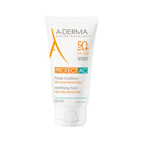 A-derma matting zonnebrandcrème SPF50 voor de vette huid 40ml