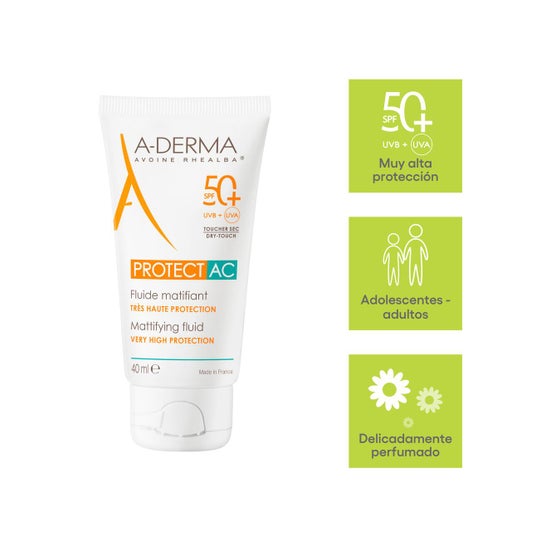 A-Derma Protect Ac Spf50+ Fluido Solar Matificante 40 ml