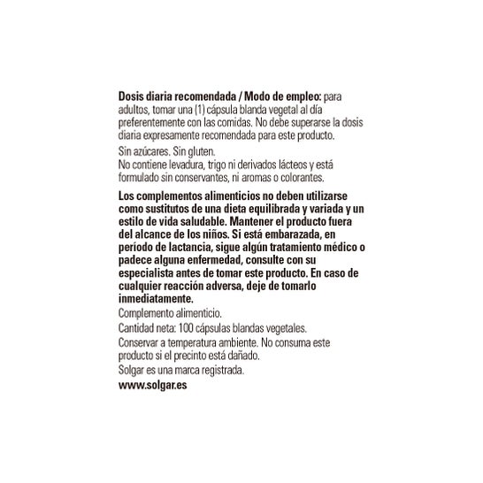 Solgar Vitamina E 400 UI 268 mg 100 perlas vegetales