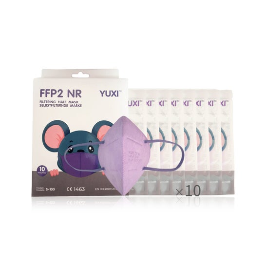 Yuxi Maske FFP2 Kinder Flieder 10 Stück