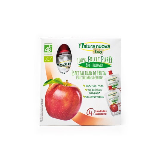 Natura Nuova Biologische Appelmoes 4x100g