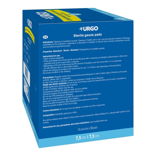 Urgo Compresses Stériles 7 5 cm x 7 5 cm 2x50uts