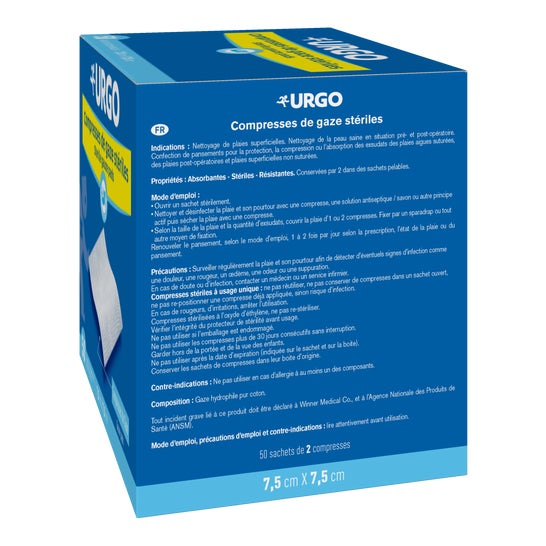 Urgo Compresses Stériles 7 5 cm x 7 5 cm 2x50uts