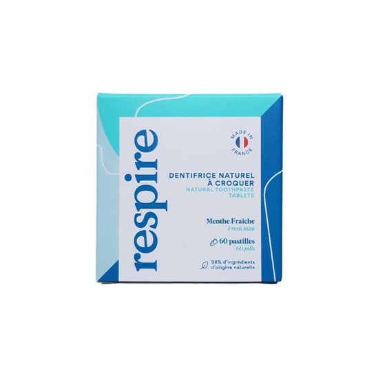 Respire Natural Chewable Toothpaste Fresh Mint 60 Tablets