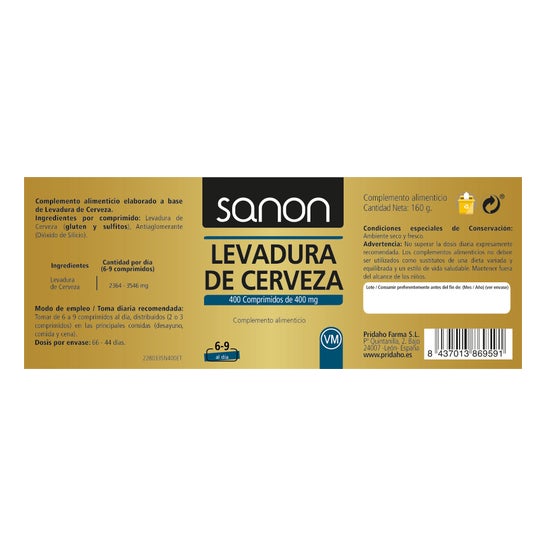 Sanon Levadura de Cerveza 400comp
